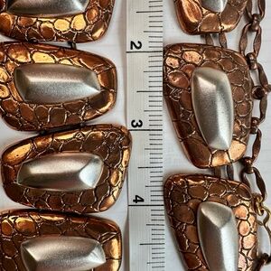 Vintage MONET Avant-Garde Runway-Style Bracelet & Necklace Set Copper-Tone